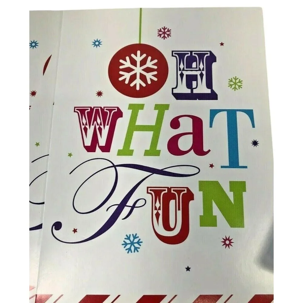 American Greetings Christmas Cards with Envelopes Jingle Bells Oh What Fun 5x7